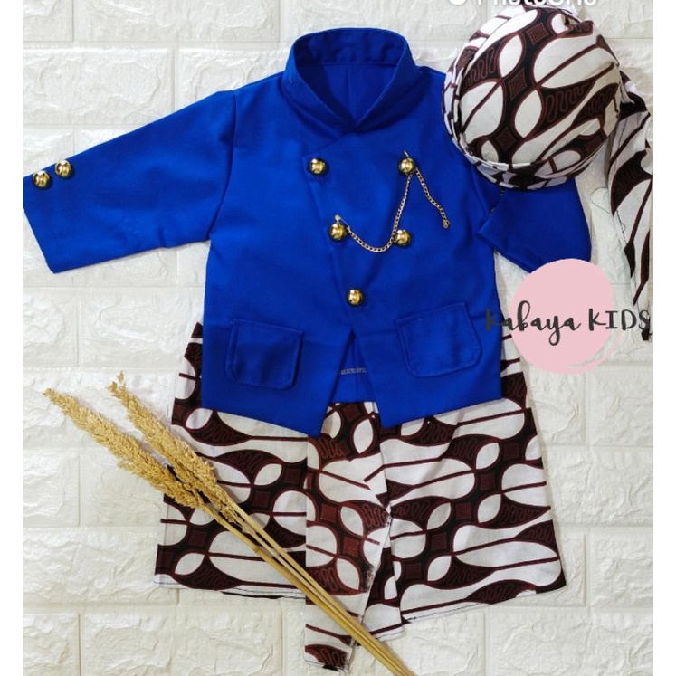 FREE BLANGKON✅ REALPICT Baju Kostum Pitonan Tedak Siten dan Beskap Dalang Basofi Bayi Laki-laki
