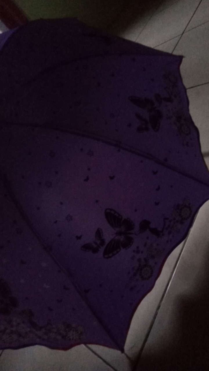 Payung Lipat 3 Korea Lapisan Silver Motif Kembang / Bunga