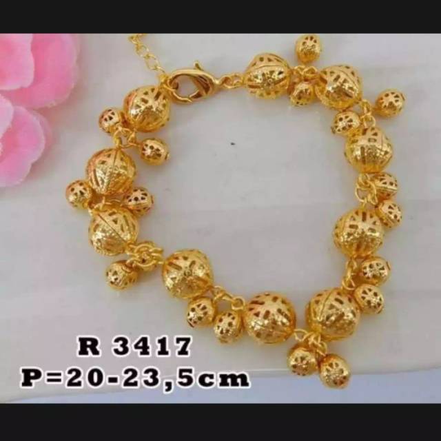 Gelang dwasa bola bola gold