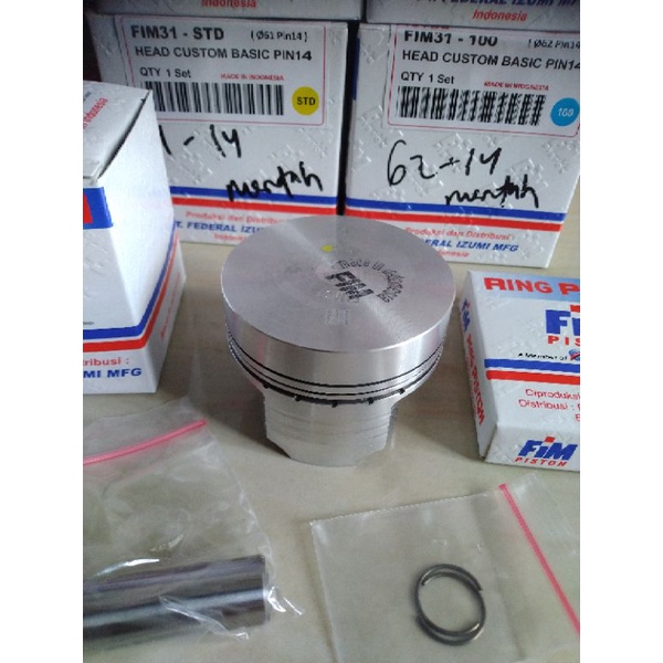 PISTON KIT SEHER RING FIM 31 STD 100 200 DIAMETER 61 62 63 PEN PIN 14 MM DOME MENTAH JENONG MX VIXION R15 NMAX AEROX PCX LEXI FREEGO VARIO 150 CC HEAD BASIC CUSTOM-3