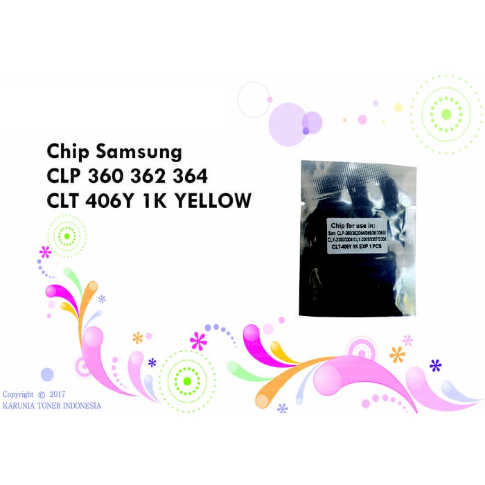 Chip Toner Samsung CLP360 362 364 365 CLX3305 3307 3306 CLX406Y 406C YELLOW