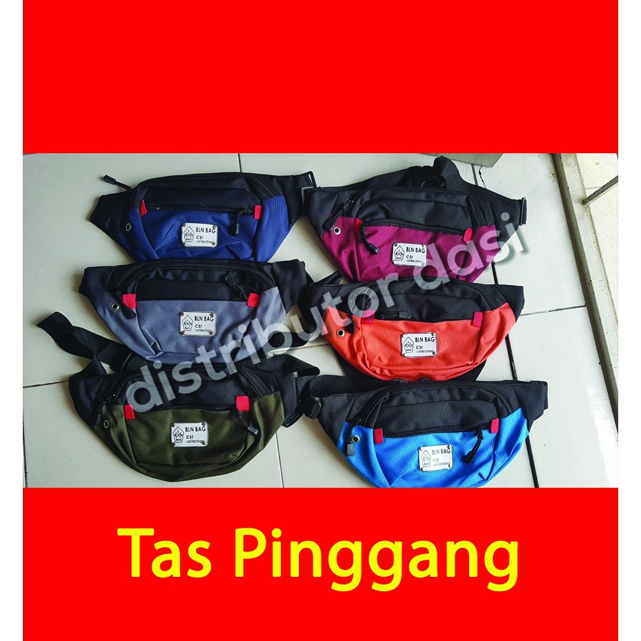 Tas Waist Bag Pria/Wanita Selempang Distro Oval ojol pinggang  distributor dasi