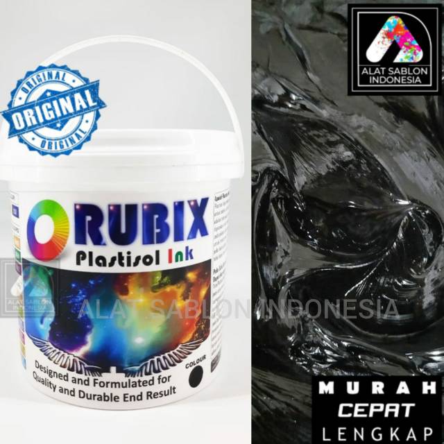 

TINTA SABLON PLASTISOL RUBIX HITAM BLACK 1KG