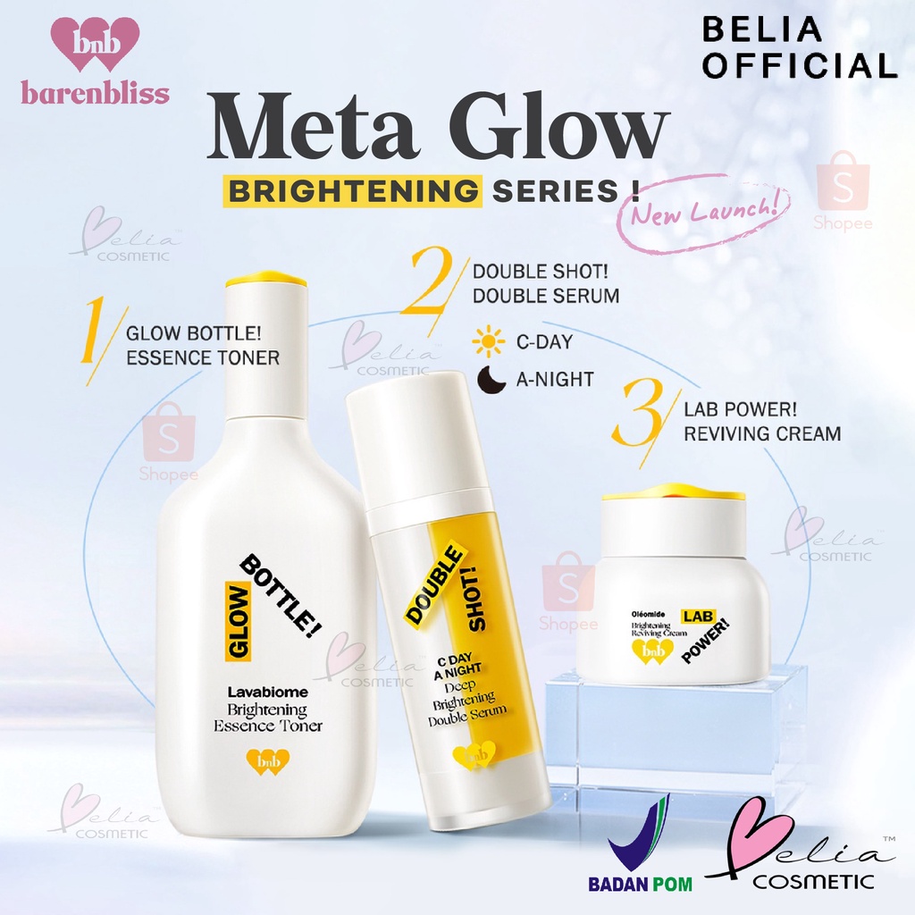 ❤ BELIA ❤ BNB barenbliss Meta-Glow Skin Chill Routine Set! Brightening Korean Skincare Set | BPOM
