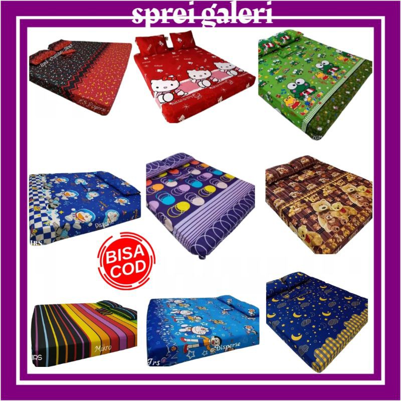 Sarung Kasur 180x200x20 160x200x20 120x200x20 90x200x20 Sprei Resleting Busa Murah Karakter Bahan Ka