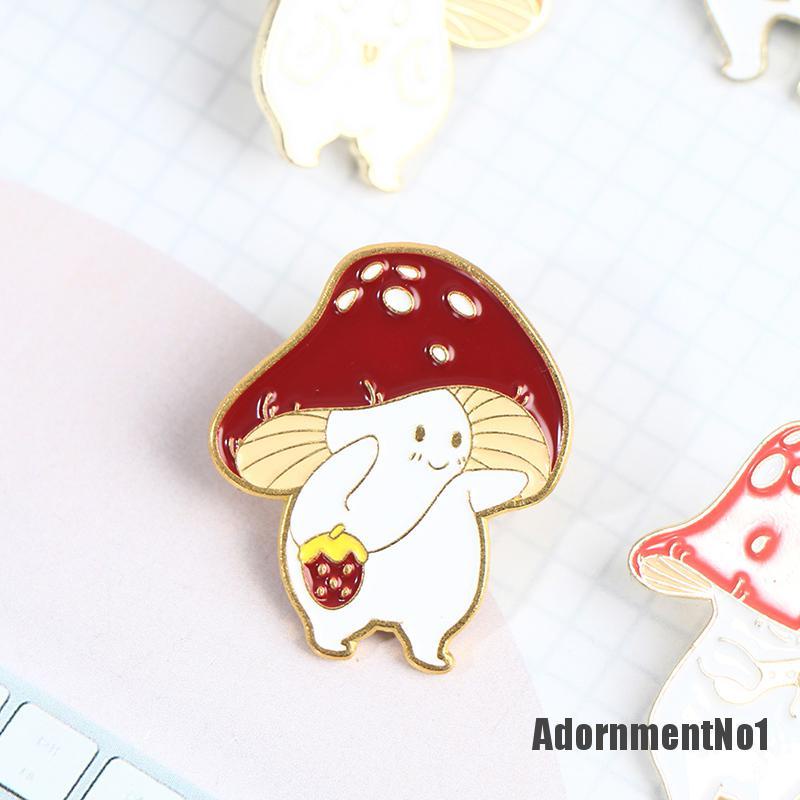 (Adornmentno1) Bros Pin Enamel Bentuk Jamur Untuk Wanita