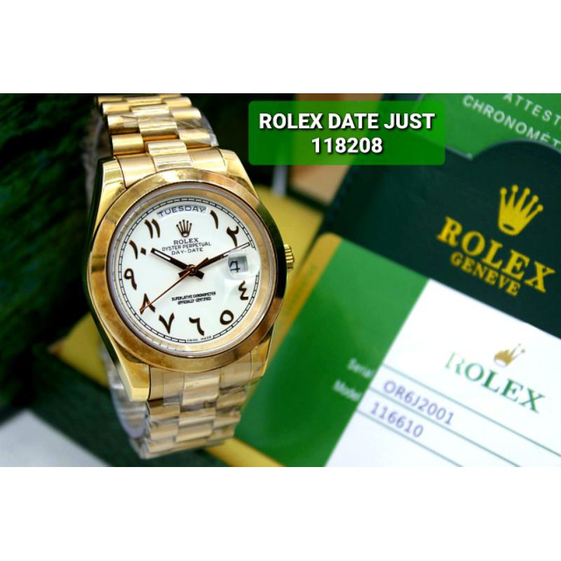 Jam Tangan Pria ROLEX DAY-DATE 118208 Automatic Machine Japan Grade Super Platinum