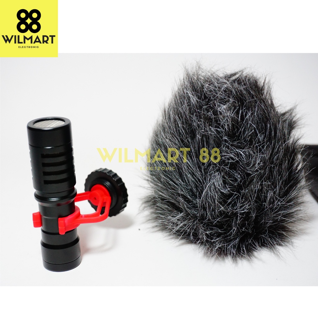 Mikrofon Copact On Camera Microphone | Cocok untuk HP, Tablet, DSLR Camera, Camcorder, Audio Recorder , Pouch, AUX, Mirrorless Microphone