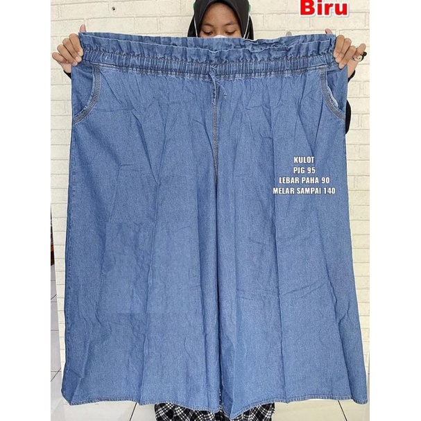 Celana Kulot Panjang Jeans Mayung Super Jumbo Muat BB 120kg