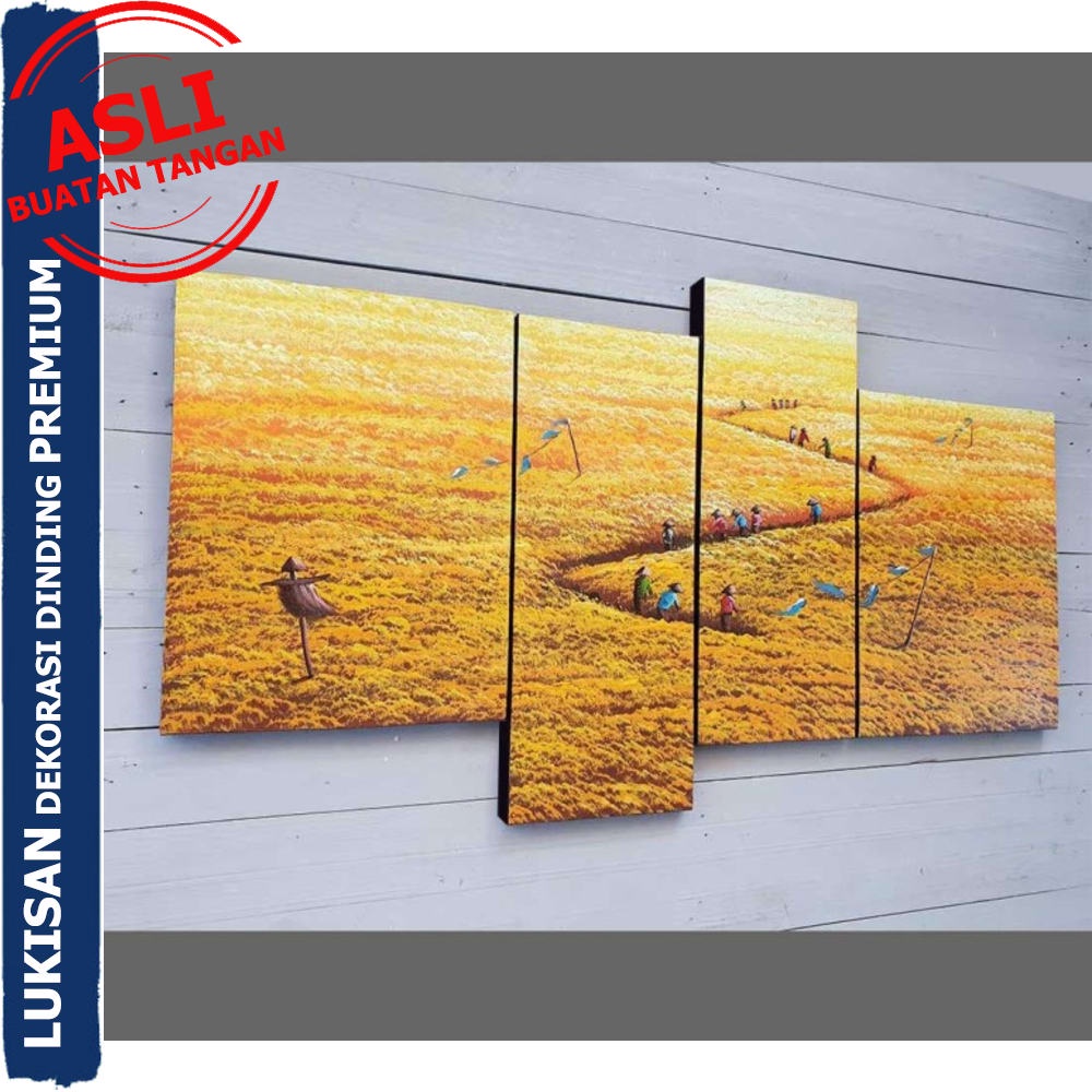 Hiasan Dinding Lukisan Panen Padi Lukisan Dinding Bunga Dekorasi Rumah Ruang Tamu Lukisan Kanvas Asl
