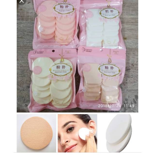 [isi 8] SPON BEDAK ISI 8 PCS SEGI DAN BULAT - SPONS MAKE UP FOUNDATION - BLENDING SPONGE