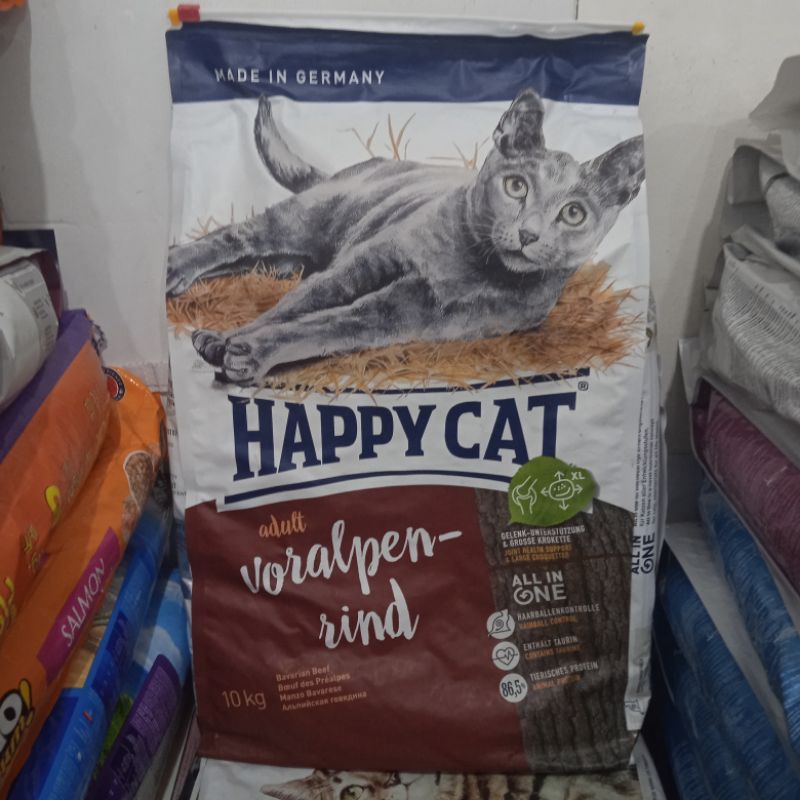 Grab/Gojek Happy Cat Adult Beef 10kg~makanan Kucing Dewasa Happy Cat