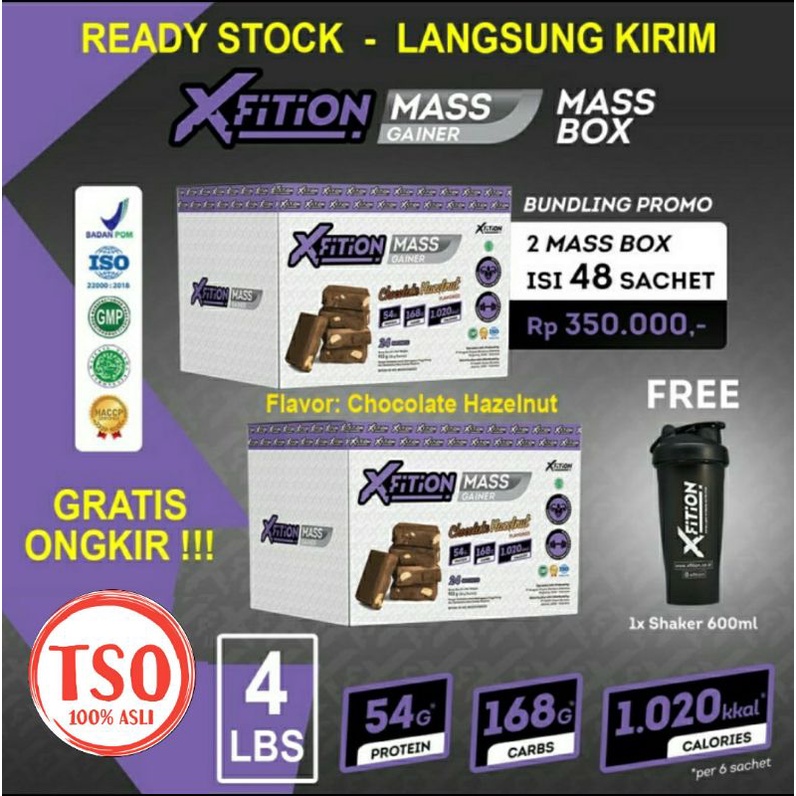XFition Mass Gainer 4 Lbs 48 sachet Xfition Gainer 4 Lb HALAL BPOM XFition Mass 4Lbs Susu Fitness Bu