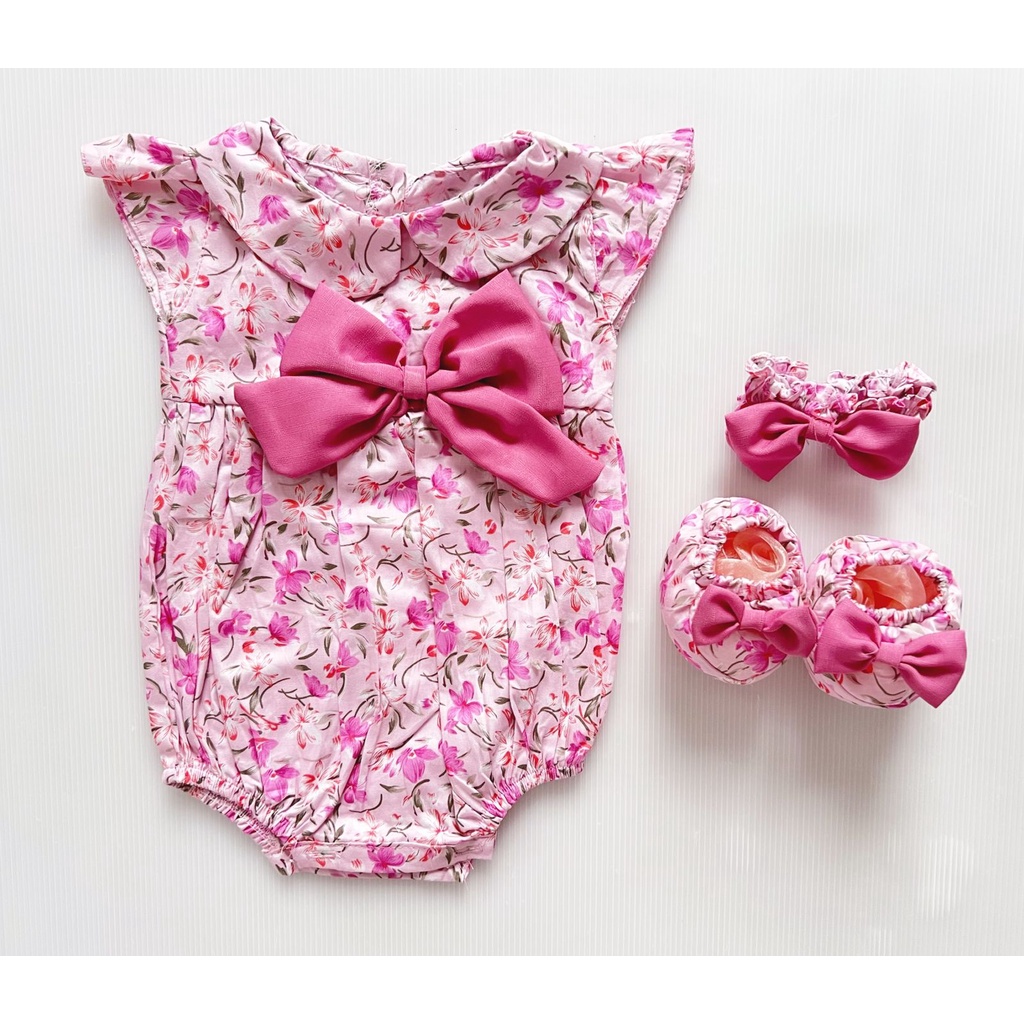 ALEXA / MICHA / CLARA / SAKURA / TALITHA / VALENTINA EMMA CHERRY BLOSSOM Bandana Sepatu Setelan Rok Bunga Pergi Lucu Fashion Anak Bayi Perempuan Cewe Lucu Terlaris-Emma pink