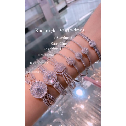 gelang ckk Emas Putih kdr 750%