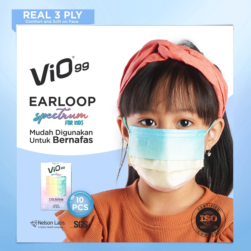 Vio - Spectrum Mask '10S 3Ply Earloop Kids Rainbow masker anak ombre trendy