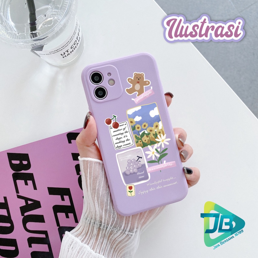 CASE CASING SOFTCASE SILIKON MACARON PELINDUNG KAMERA ILUSTRASI OPPO VIVO SAMSUNG XIAOMI REALME IPHONE ALL TYPE JB5567