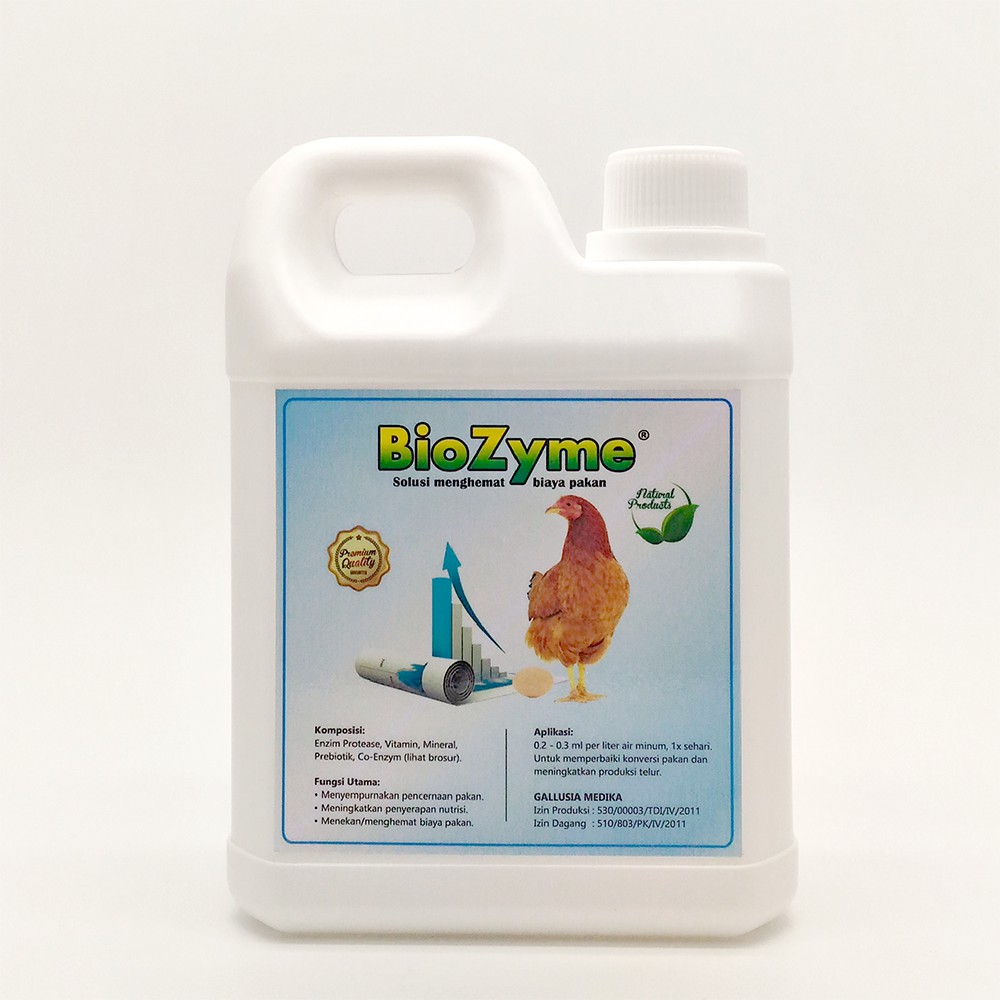 Suplemen Vitamin dan Herbal Pemacu Pertumbuhan Khusus Pullet Ayam Petelur Layer - Biozim Bio Enzim