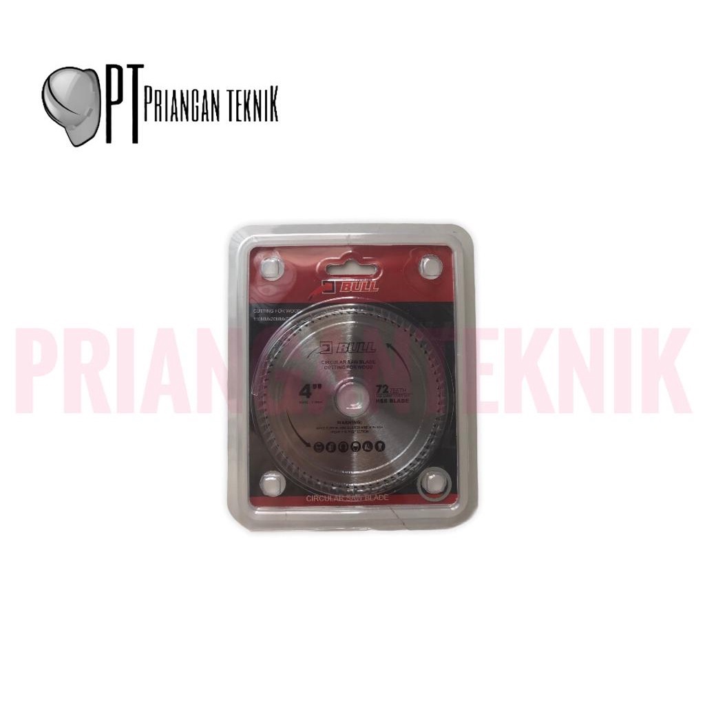 BULL Mata Pisau Potong Kayu 4 Inch x 72T / Circular Saw Blade Wood / Mata Gergaji Listrik COD Bayar 