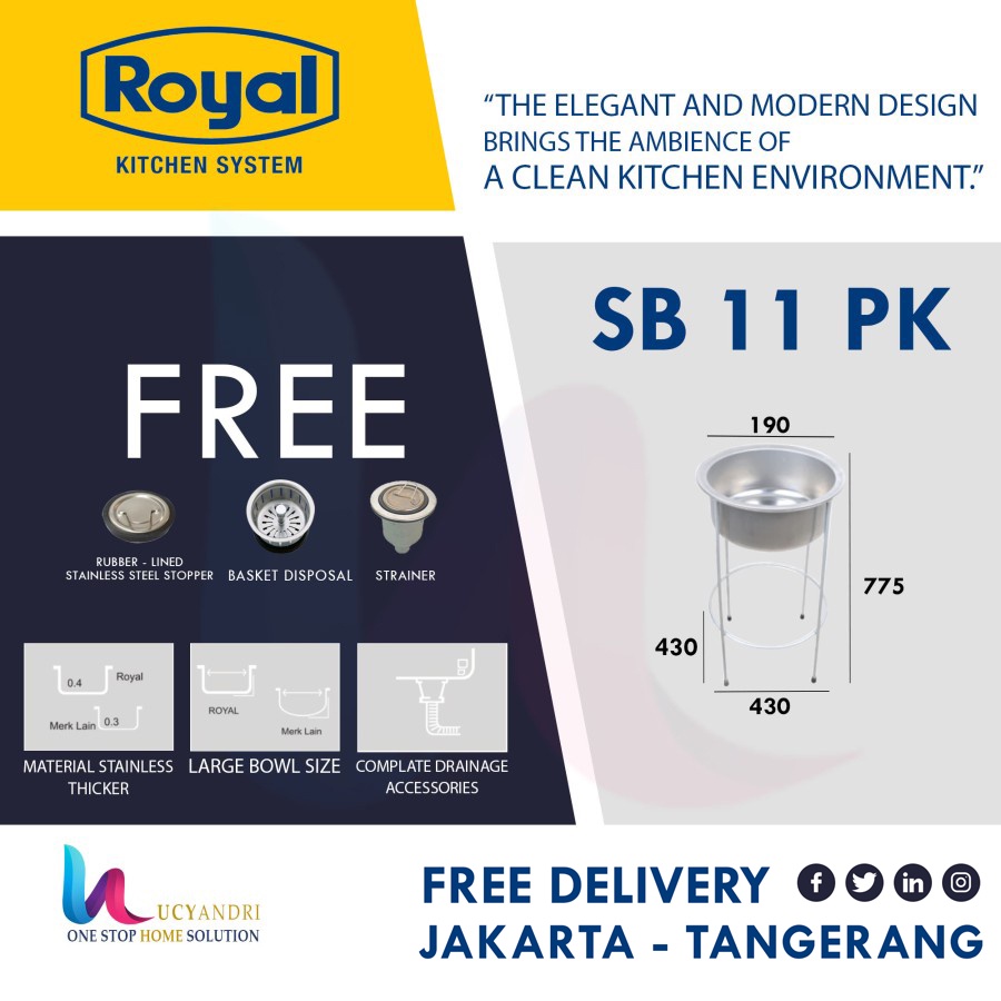 KITCHEN SINK ROYAL SB 11 PK MEJA BAK CUCI PIRING PORTABLEKITCHEN SINK