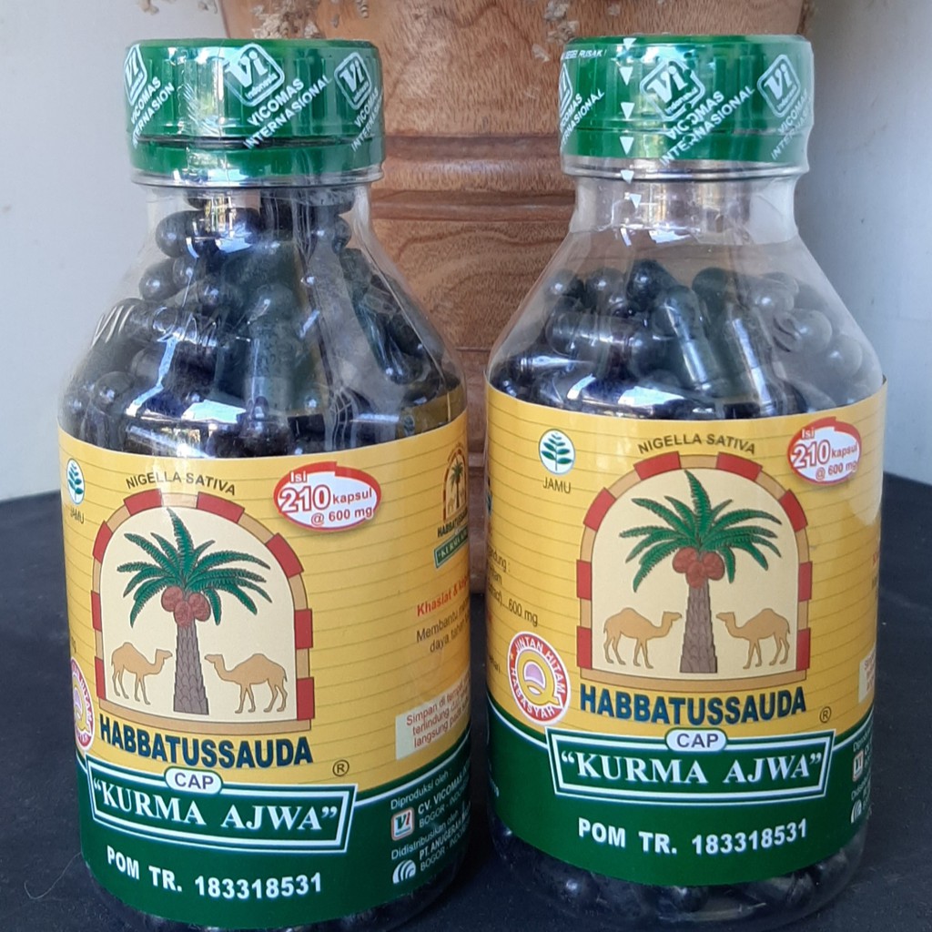 HABBATUSSAUDA CAP KURMA AJWA ISI 210 KAPSUL - HABBATUSSAUDA BUBUK – HABBATUSSAUDA CAP KURMA AJWA