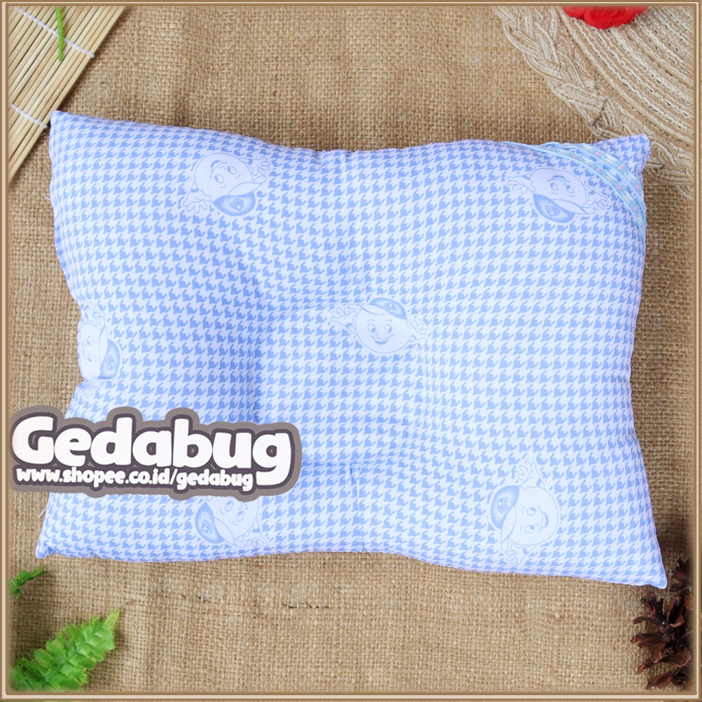 Bantal Peyang Okiyo SNI Bantal Bayi Anti Peang Motif Kotak Kotak Kecil - gedabug