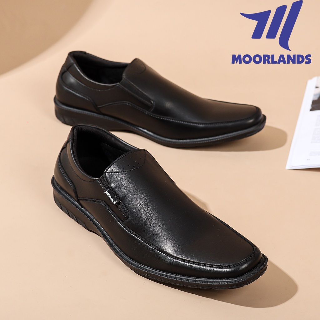 MOORLANDS Original Sepatu Pantofel Slip On pria Sepatu Formal Pria Sepatu Pantofel Kulit Hitam Pria