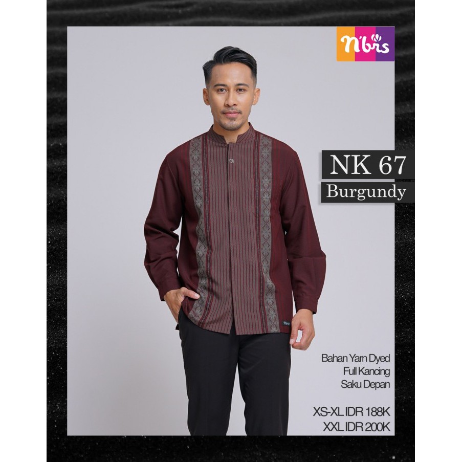 NIBRAS KOKO NK 67 BAHAN YARN DYED BAJU KOKO LENGAN PANJANG FORMAL