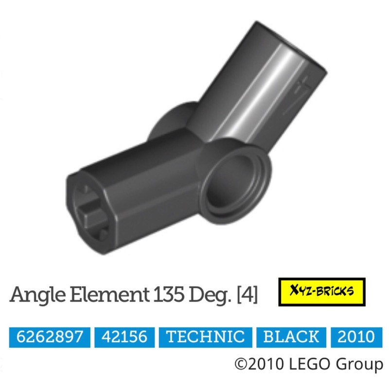 135 degrees Parts & Pieces 2 x Lego black Angle element – 6262897 