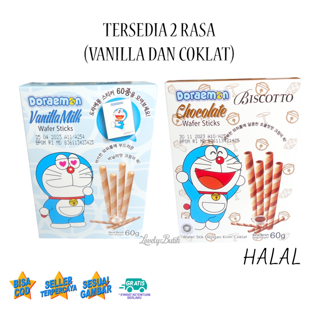 Biscotto Wafer Stick Coklat Vanilla Milk 60 Gram Lovelybutik