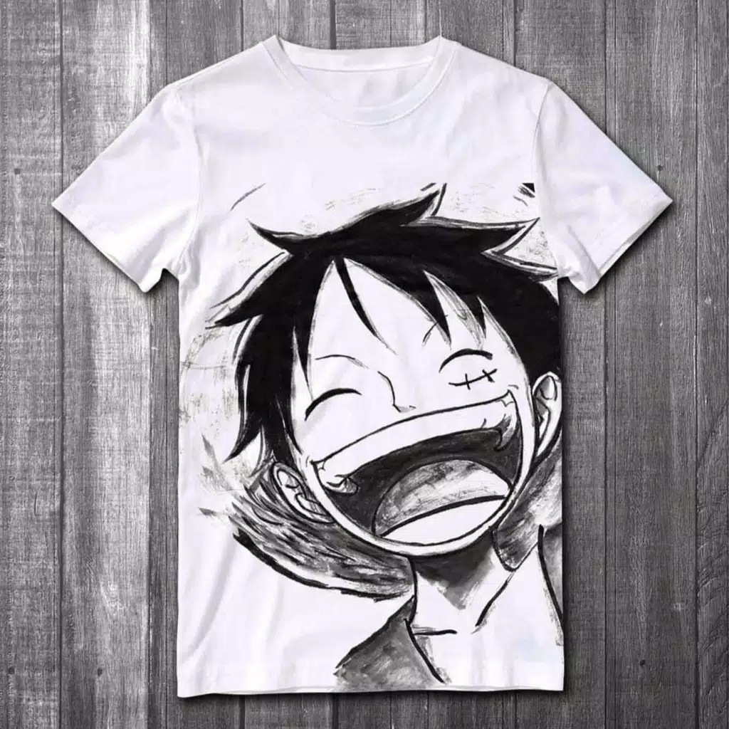 LUFFI FACE ONE PIECE / KAOS PRIA / KAOS ANIME / KAOS DISTRO / F3 PREMIUM