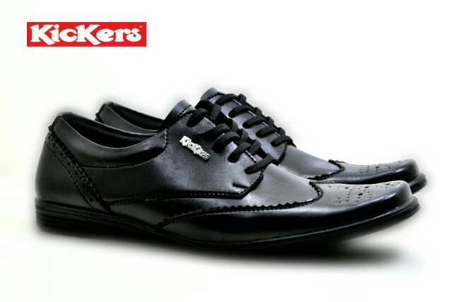 BIG SALE !! Sepatu Casual Formal Pria Pantofel Slop Kickers Hitam Kulit Sintetis Kerja Kantor