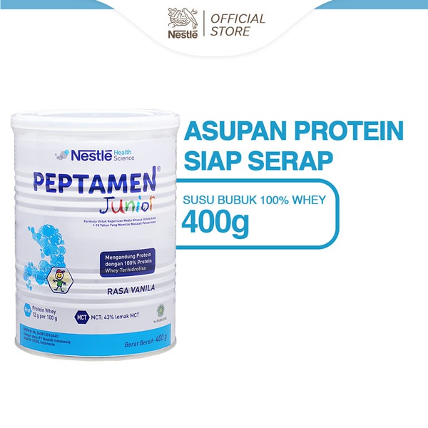 

Nestle Peptamen Junior Susu Percernaan Anak Vanila 1 - 10 Tahun Kaleng 400 gr