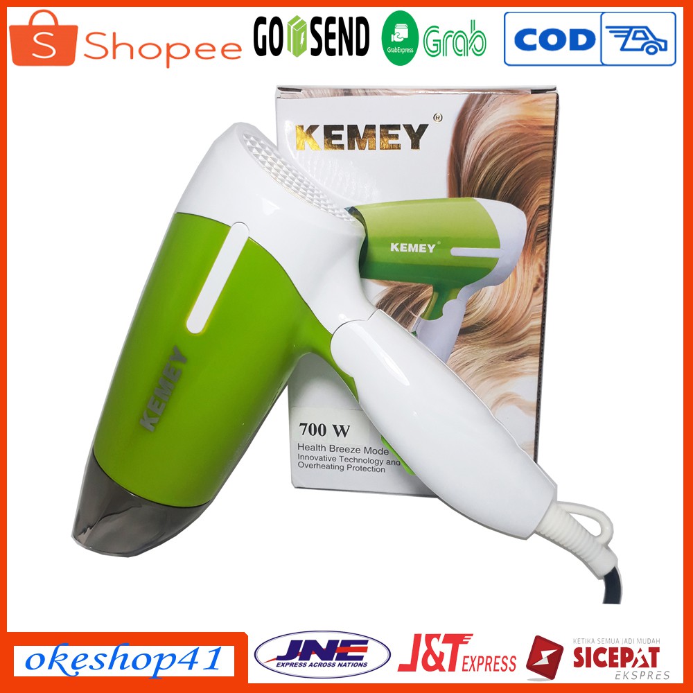 Kemei KM-6830 Hair Dryer Lipat Mini Travel Pengering Rambut