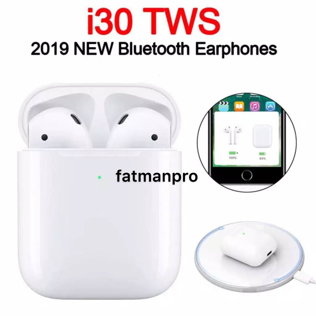 i30 TWS headset bluetooth 5.0 pop up window clone 1:1 with wireless charging i7s i8X i8S i9s i10 i18