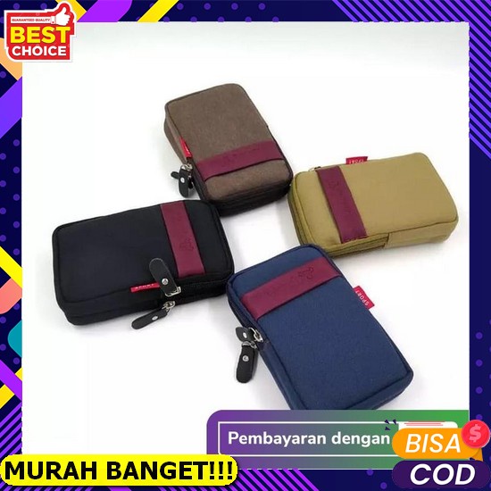 Dompet Lipat Panjang Outdoor Original Co-Trek Seri Jatra Tas Pinggang Pria Dompet Hp Bahan Kanvas - 