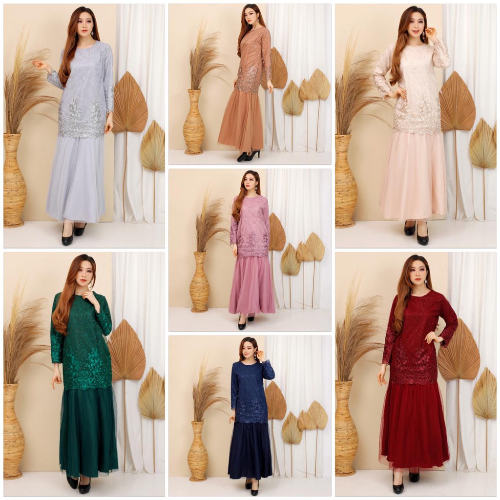 Gamis Prilly Tille Duyung Premium Maxi Dress Brukat Tulle Bordir Gliter Fashion Muslim Lebaran