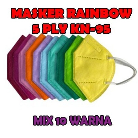 Masker KN95 Rainbow Masker N95 Masker KN 95 Masker N 95 Masker NO BOX Merk Random