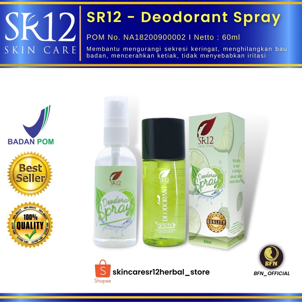 DEODORAN AMPUH HEMPAS BAU KETIAK / BAU BADAN / BAU KAKI / MENCERAHKAN KETIAK / DEO TAWAS HERBAL SR12