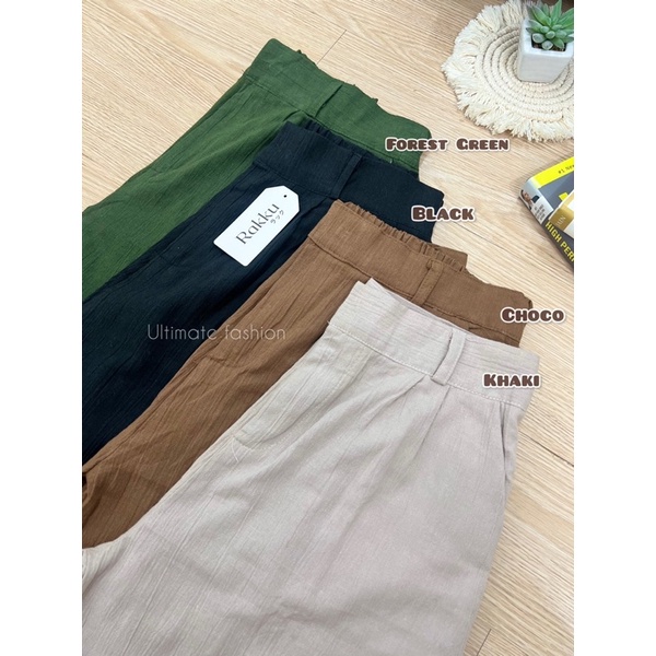 Kulot Linen Crinkle 898 - Celana Kulot - Celana Wanita - Trouser  Pants Korea Kekinian Terbaru