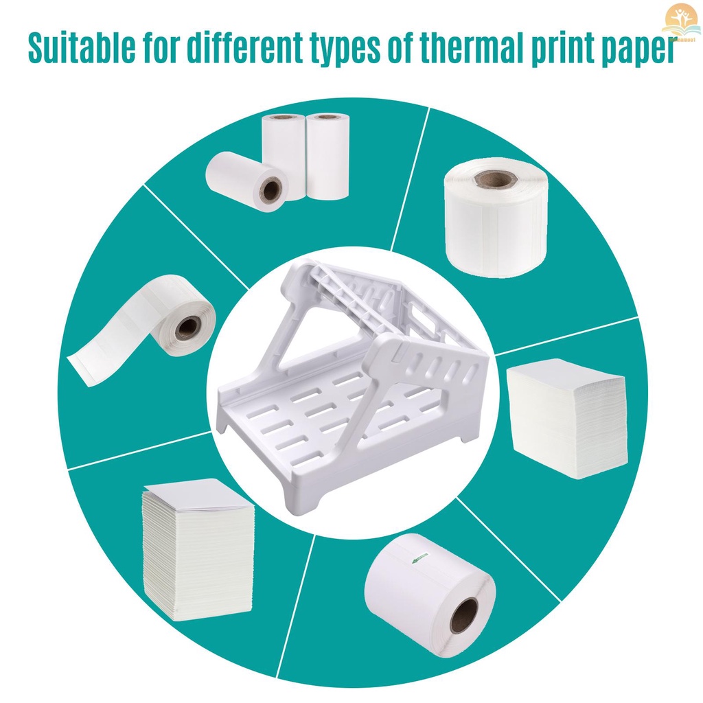 Label Holder for 4x6 Shipping Labels Printer Rolls and Fanfold Labels 2 in 1 Work for Desktop Themal Label Sticker Dispenser Detachable Compatible with Barcode Express Label Printing Postage Mailing for Delivery Supermarket Retail Store