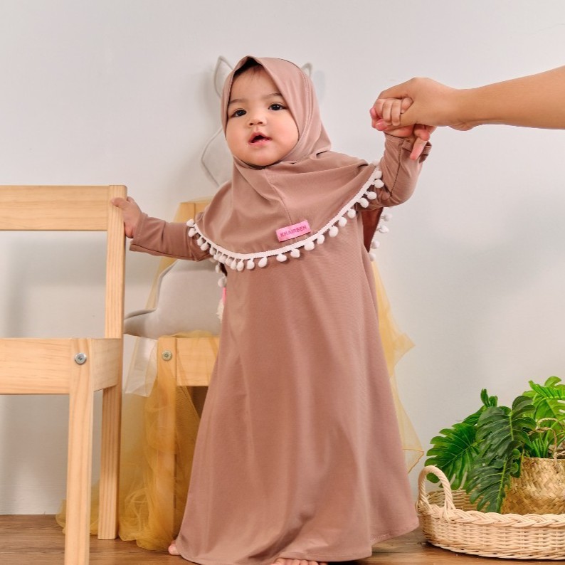 Gamis Bayi Perempuan / Gamis Bayi Cantik Khaireen Original Jersey Import 0-5 Tahun