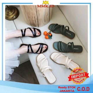  Sandal  Santai Wanita  Import Korea  Fashion Sendal Tali  Flat 