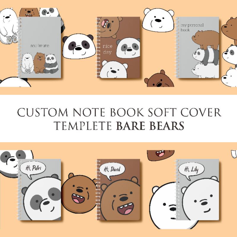 

Notebook Buku Catatan Custom A5 Soft Cover 100 Halaman Spiral Bare Bears
