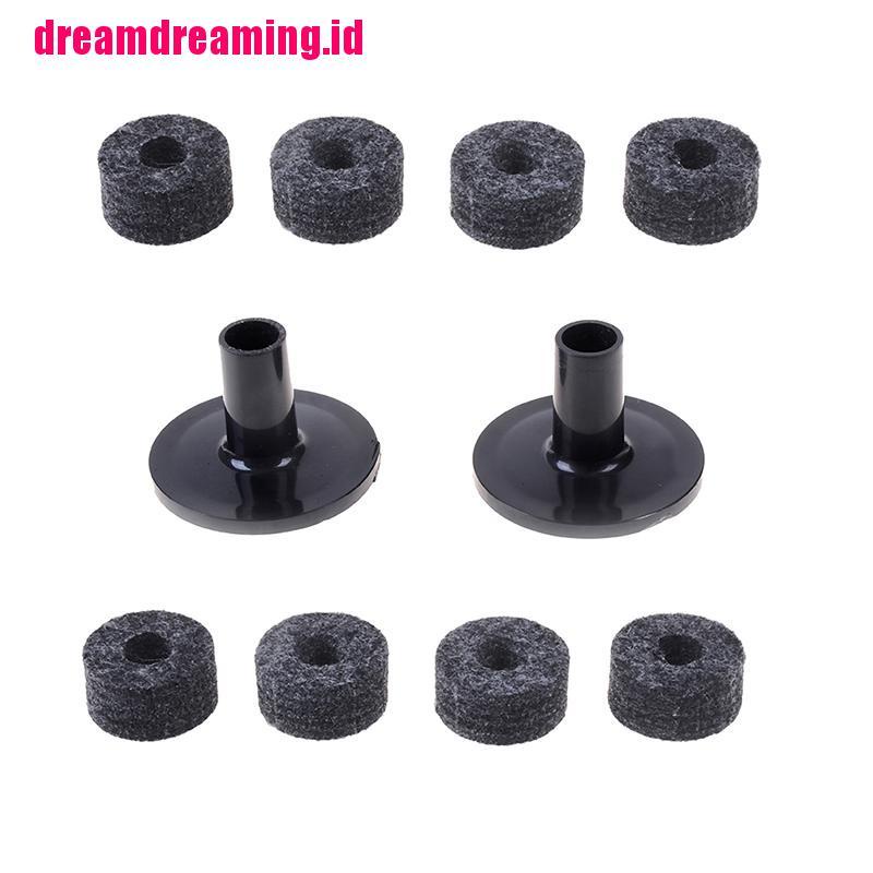 8pcs 25mm Washers2Pcs Sleeve cymbal Pengganti Bahan felt