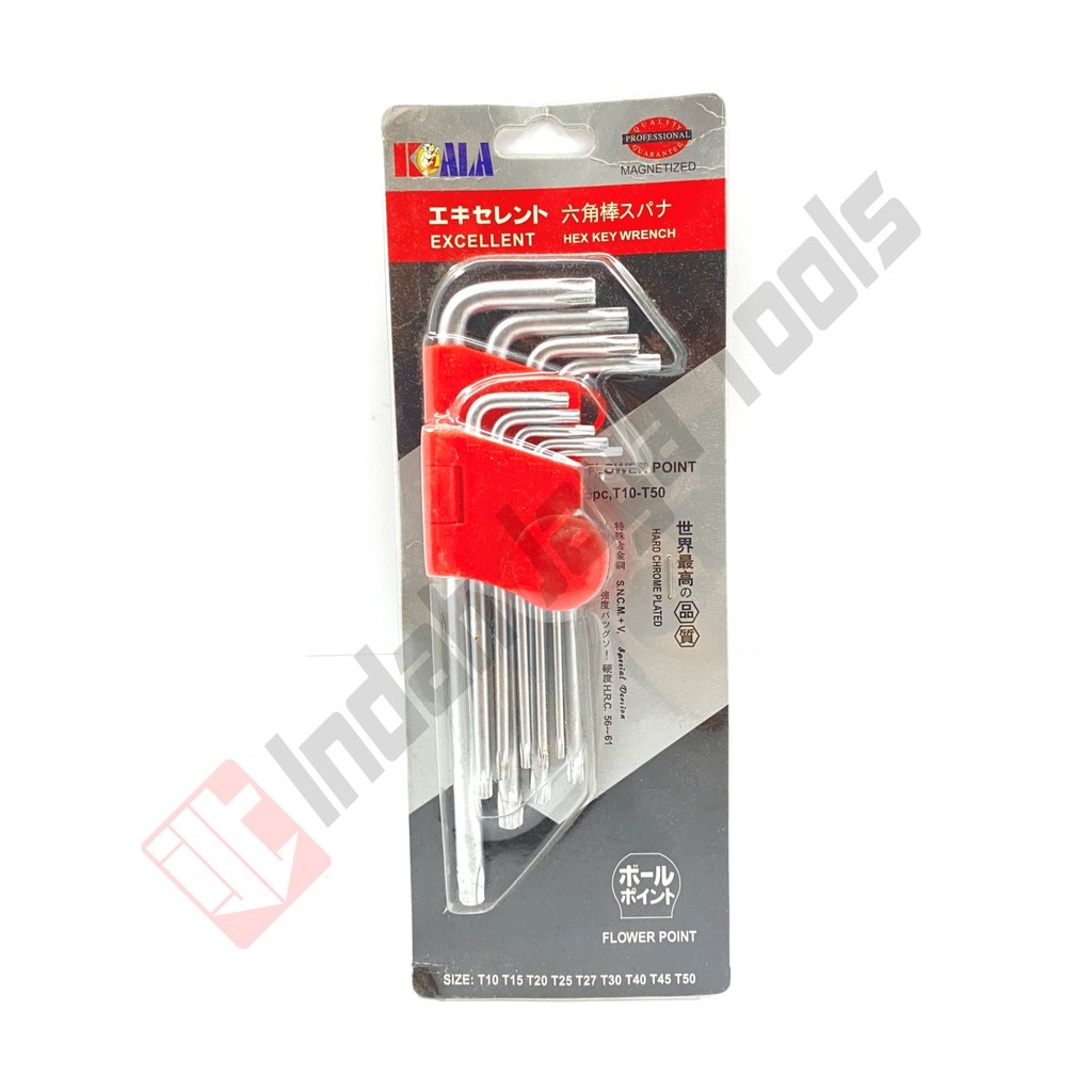 KOALA Kunci L Set Bintang Bintang Long 9 Pcs Panjang - Torx Star Key