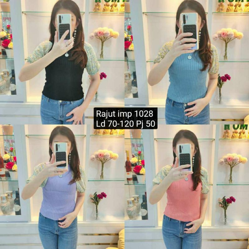 fhasion wanita-atasan kaos rajut lrengan pendek premium import-termurah/terbaru/terlaris/trendy