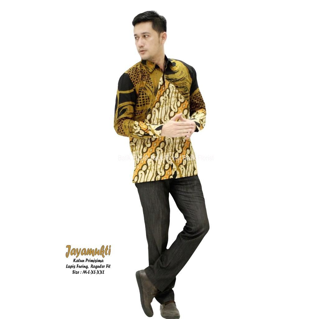 BATIK SOLO GOLD BAJU kemeja batik pria lengan panjang pendek SOLO modern PREMIUM BSO OFFICIAL