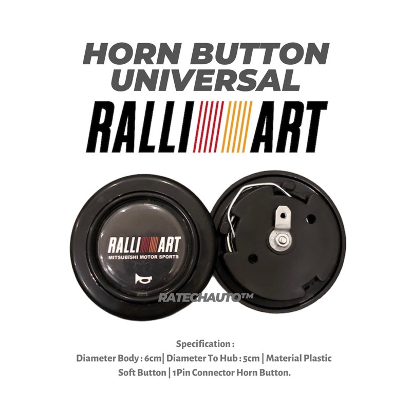 HORN BUTTON STEERING WHEEL RALLIART-TOMBOL KLAKSON STIR RACING RALLIART-KLAKSON SETIR RALLIART