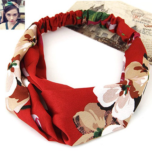 LRC Bando Fashion Flower Pattern Decorated Wide Design